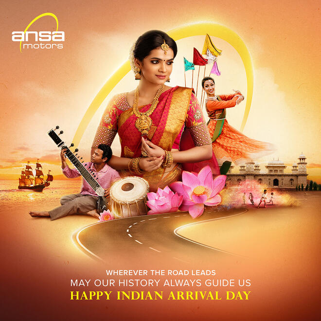 Ansa Motors Indian Arrival Day Greeting