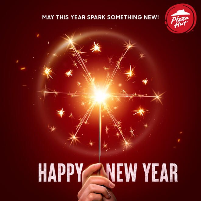 Pizza Hut &quot;Sparkler&quot; New Year&#39;s Greeting
